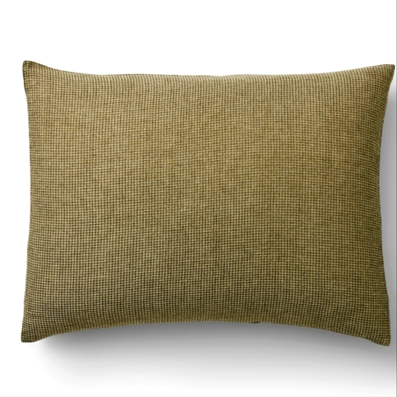 ❤️B2G1 FREE West Elm European Flax Linen Mini Waffle Sham, Olive Green, Standard - Picture 1 of 7